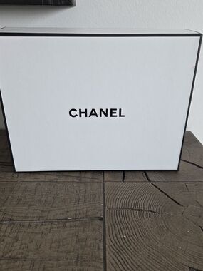 Authentic CHANEL Empty Gift Box | Black & White Rigid Storage Box